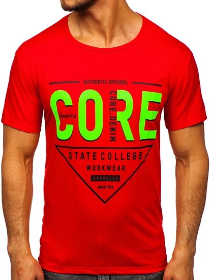 Men's Printed T-shirt Red Bolf KS2098