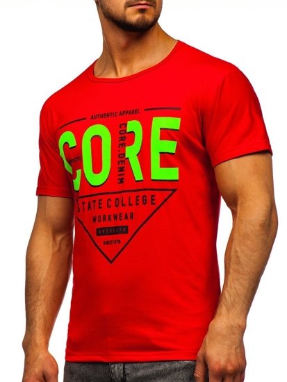 Men's Printed T-shirt Red Bolf KS2098