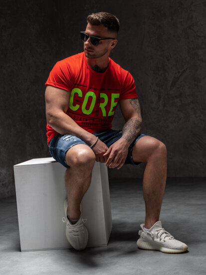 Men's Printed T-shirt Red Bolf KS2098