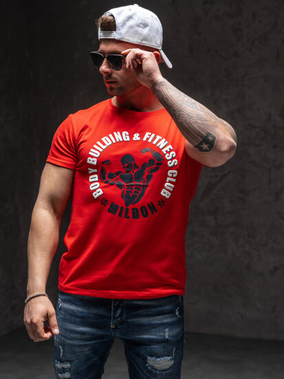 Men's Printed T-shirt Red Bolf Y70015