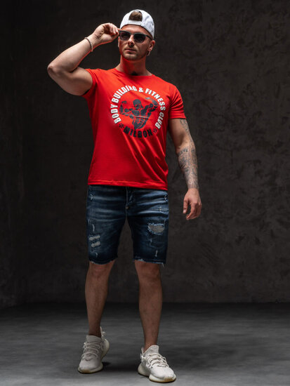 Men's Printed T-shirt Red Bolf Y70015