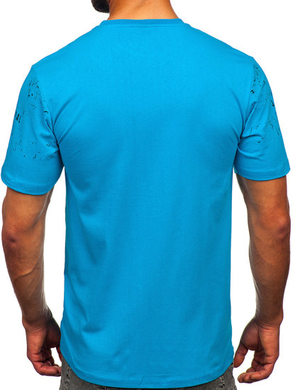 Men's Printed T-shirt Turquoise Bolf 14204