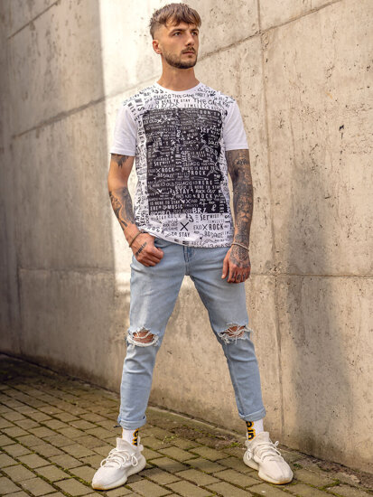 Men's Printed T-shirt White Bolf 1173