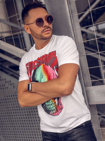 Men's Printed T-shirt White Bolf 2352