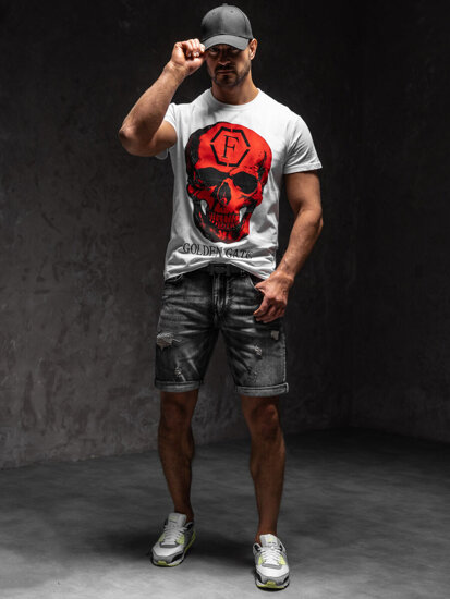 Men's Printed T-shirt White Bolf KS2106