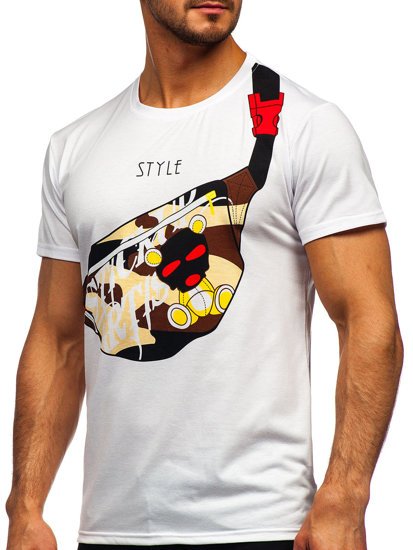 Men's Printed T-shirt White Bolf KS2371