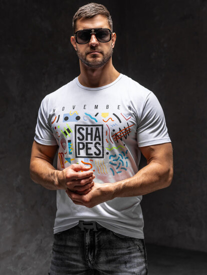 Men's Printed T-shirt White Bolf KS2625