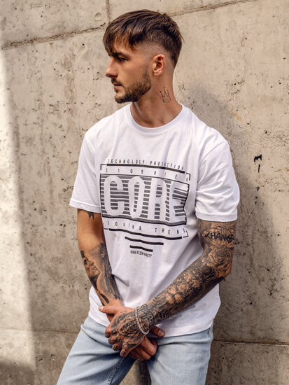 Men's Printed T-shirt White Bolf SS11071