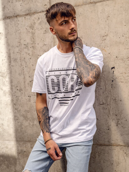 Men's Printed T-shirt White Bolf SS11071