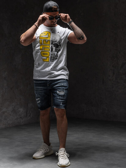 Men's Printed T-shirt White Bolf Y70001