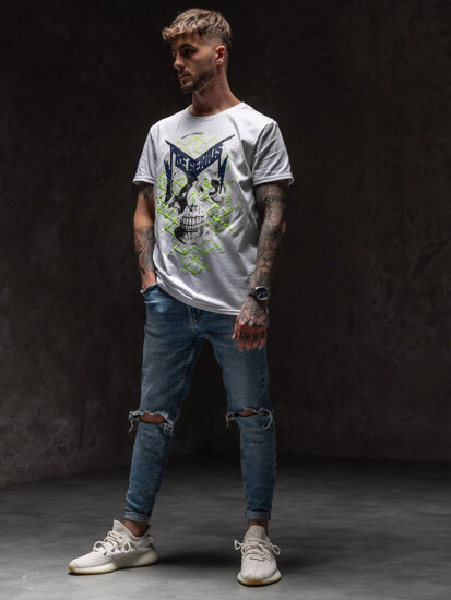 Men's Printed T-shirt White Bolf Y70002