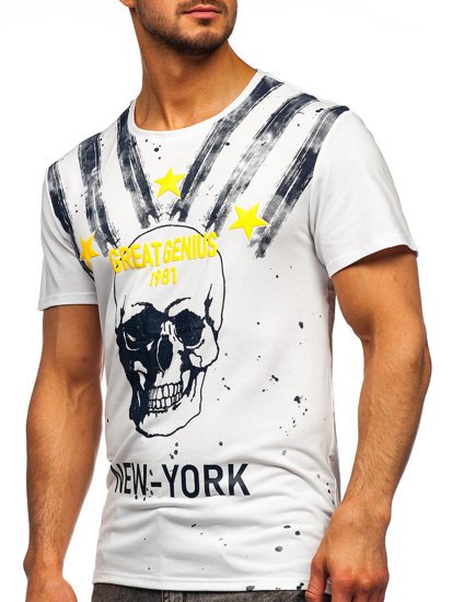 Men's Printed T-shirt White Bolf Y70006