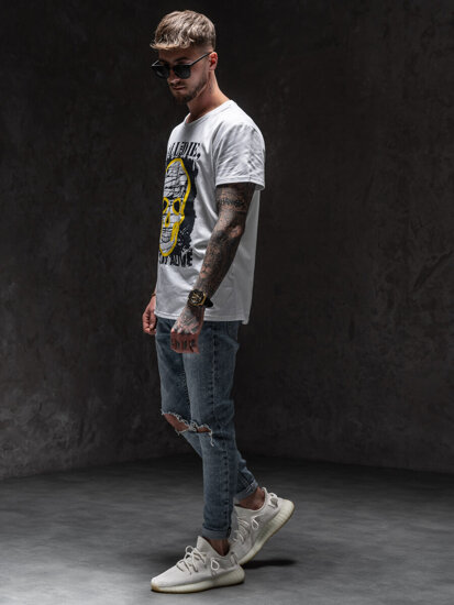 Men's Printed T-shirt White Bolf Y70007