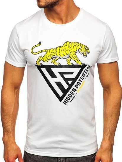 Men's Printed T-shirt White Bolf Y70013