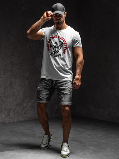 Men's Printed T-shirt White Bolf Y70015