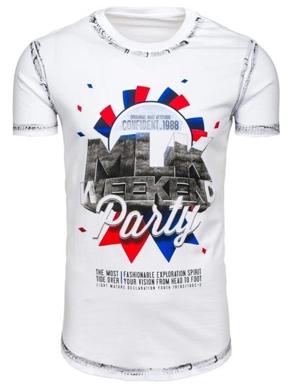 Men's Printed T-shirt White Bolf s028