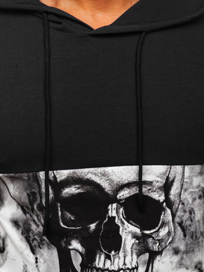 Men's Printed T-shirt with Hood Black Bolf 8T971