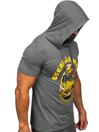 Men's Printed T-shirt with Hood Graphite Bolf 8T978