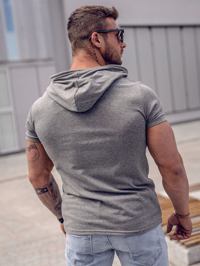 Men's Printed T-shirt with Hood Graphite Bolf 8T978