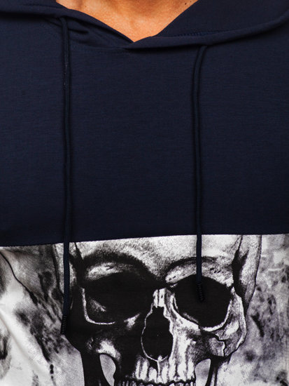 Men's Printed T-shirt with Hood Navy Blue Bolf 8T971