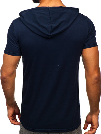 Men's Printed T-shirt with Hood Navy Blue Bolf 8T978