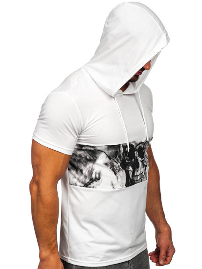 Men's Printed T-shirt with Hood White Bolf 8T971