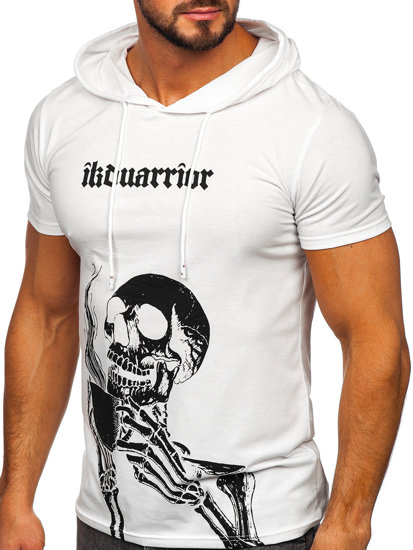 Men's Printed T-shirt with Hood White Bolf 8T979