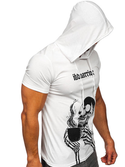 Men's Printed T-shirt with Hood White Bolf 8T979