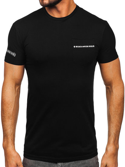 Men's Printed T-shirt with Pocket Black Bolf MT3044