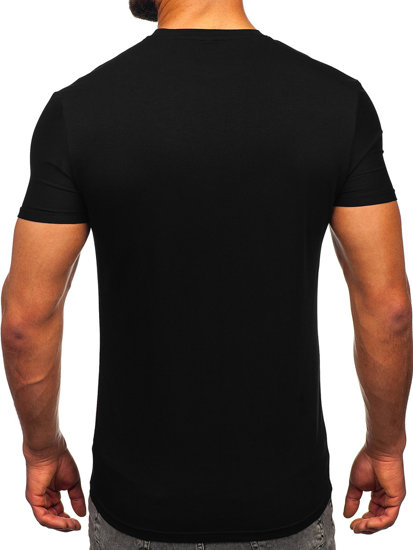 Men's Printed T-shirt with Sequins Black Bolf MT3037