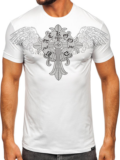 Men's Printed T-shirt with Sequins White Bolf MT3037