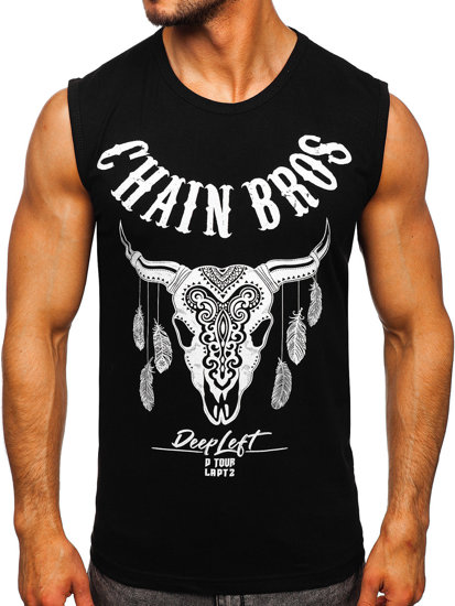 Men's Printed Tank Top Black Bolf 14809