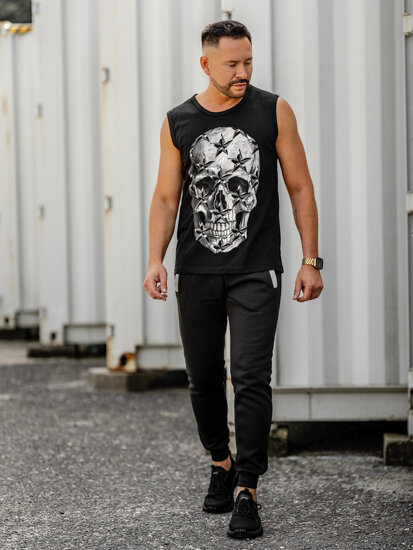 Men's Printed Tank Top Black Bolf 14817