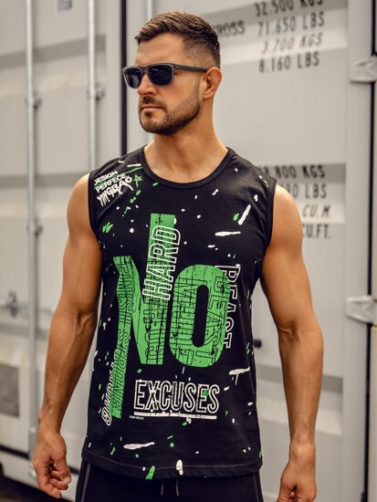 Men's Printed Tank Top Black Bolf 14825