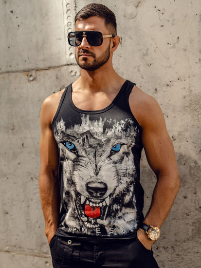 Men’s Printed Tank Top Black Bolf 14850A