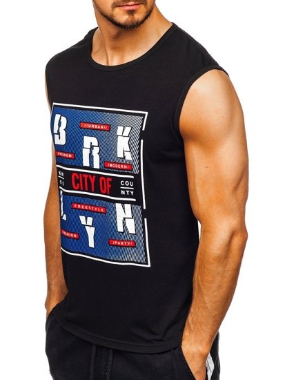 Men's Printed Tank Top Black Bolf KS2091