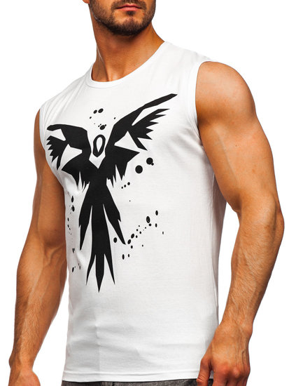 Men's Printed Tank Top White Bolf 14804