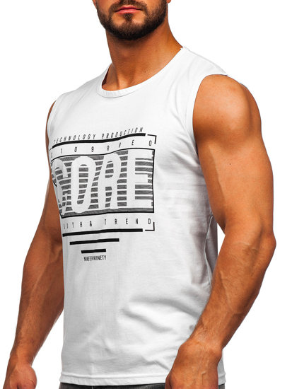 Men's Printed Tank Top White Bolf 14806