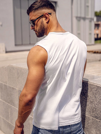 Men's Printed Tank Top White Bolf 14806A