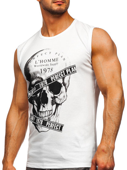 Men's Printed Tank Top White Bolf 14807