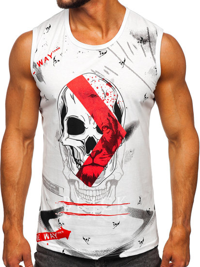 Men's Printed Tank Top White Bolf 14814