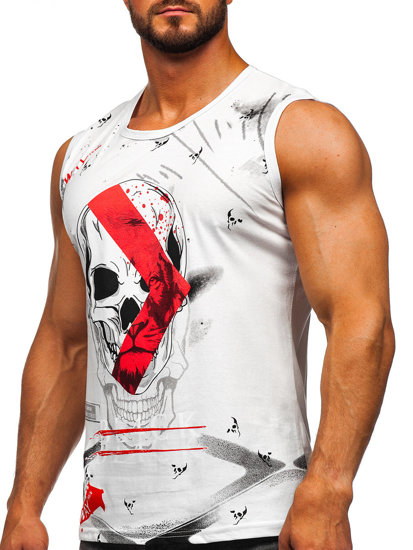 Men's Printed Tank Top White Bolf 14814