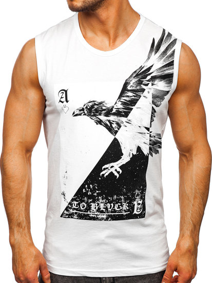 Men's Printed Tank Top White Bolf 14821