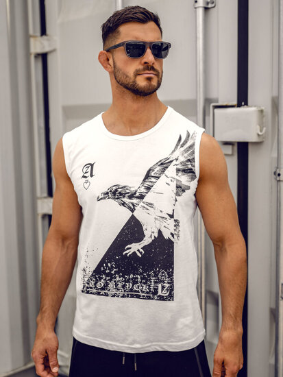 Men's Printed Tank Top White Bolf 14821