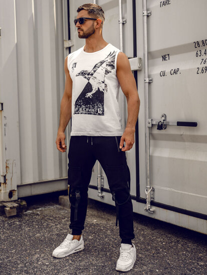 Men's Printed Tank Top White Bolf 14821