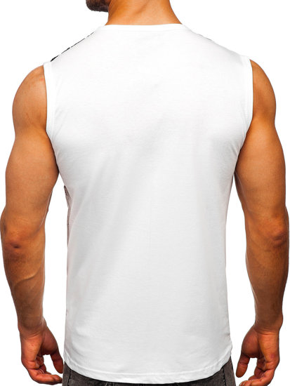 Men's Printed Tank Top White Bolf 14826