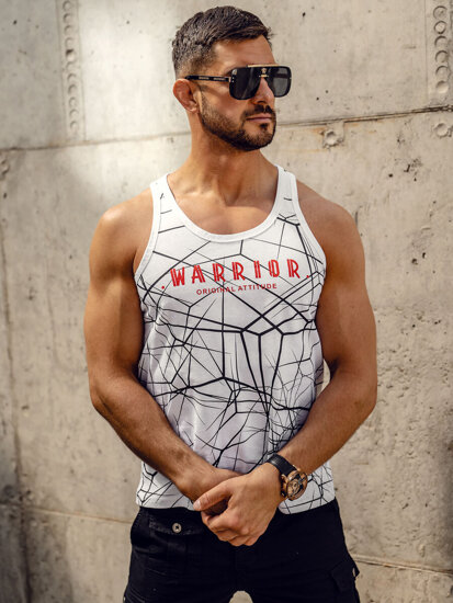 Men’s Printed Tank Top White Bolf 14845A