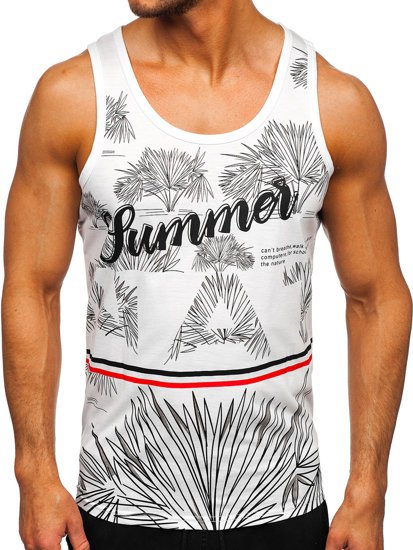 Men's Printed Tank Top White Bolf HY812