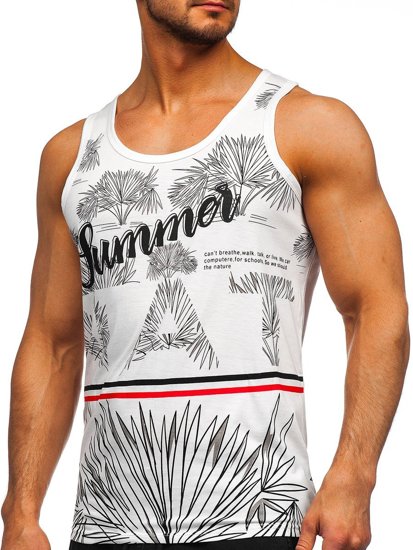 Men's Printed Tank Top White Bolf HY812