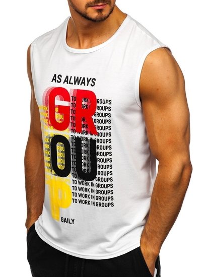 Men's Printed Tank Top White Bolf KS2092